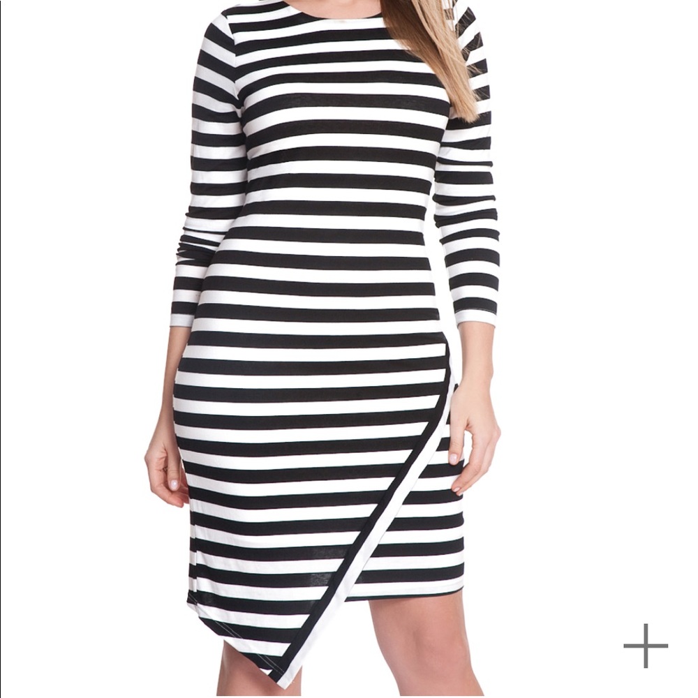Asymmetrical hem striped dress - Picture 3 of 5
